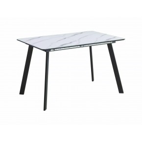 Стол обеденный SIGNAL BARI белый мрамор/черный мат 120-160/80